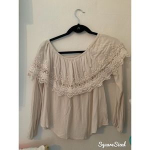Altar’d State Off the Shoulder Cream Top
